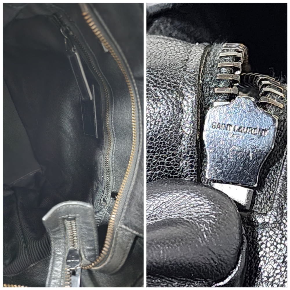 Saint Laurent Sheepskin Matelasse Chevron Slim Monogram Shopping Bag - Picture 9 of 12